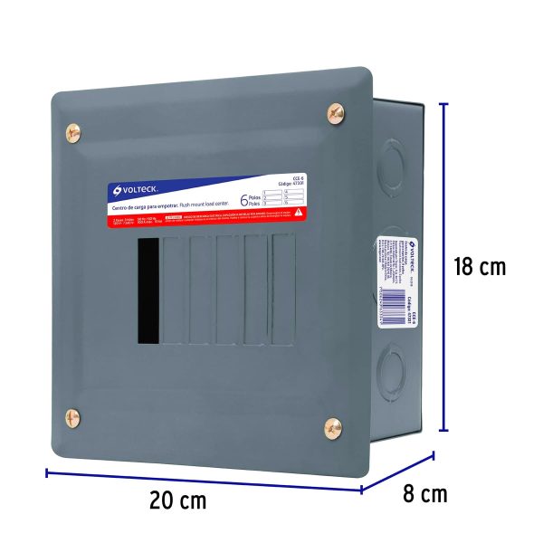 47331 - Centro de carga empotrable, 6 polos, Volteck