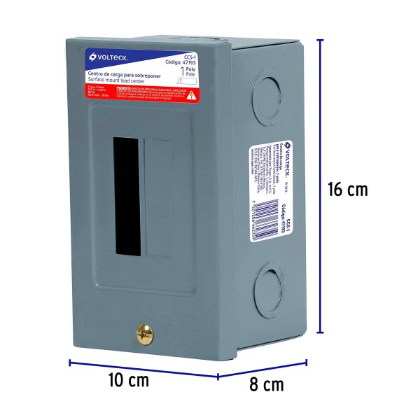 47193 - Centro de carga de sobreponer, 1 polo, Volteck
