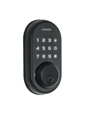 49093 - Cerrojo Digital tubular color negro, HERMEX