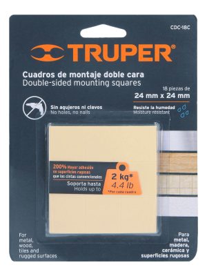 17290 - Blíster con 18 cuadros de montaje de 24 x 24 mm, Truper