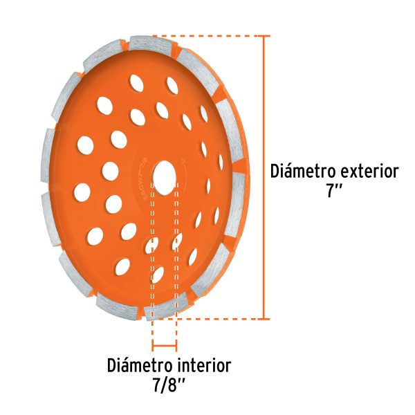 103211 - Copa de diamante 1 hilera 7' x 7/8', TRUPER