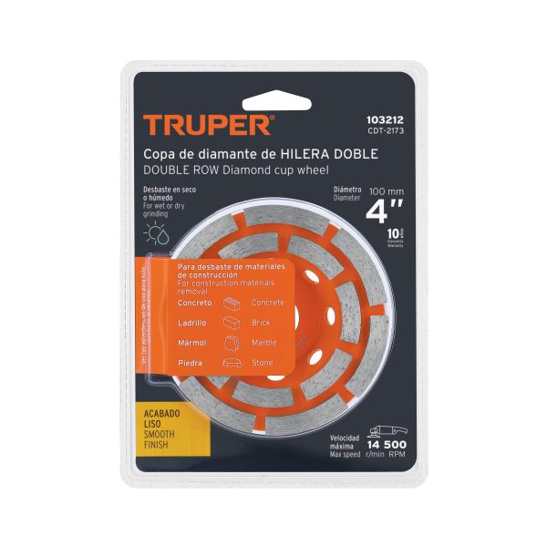 103212 - Copa de diamante doble hilera 4' x 7/8', TRUPER