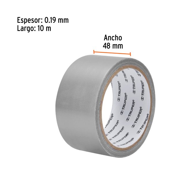 12586 - Cinta para ducto 10m x 48mm, espesor 0.19mm, Truper