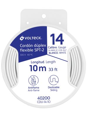 CDU-14-10.jpg 40200 - Carrete con 10 m cordón dúplex flexible SPT 14 AWG, Volteck