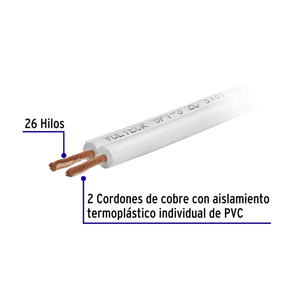 40201 - Carrete con 12 m cordón dúplex flexible SPT 16 AWG, Volteck