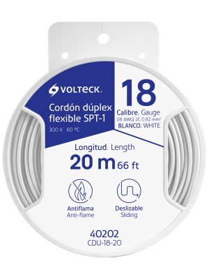 CDU-18-20.jpg 40202 - Carrete con 20 m cordón dúplex flexible SPT 18 AWG, Volteck