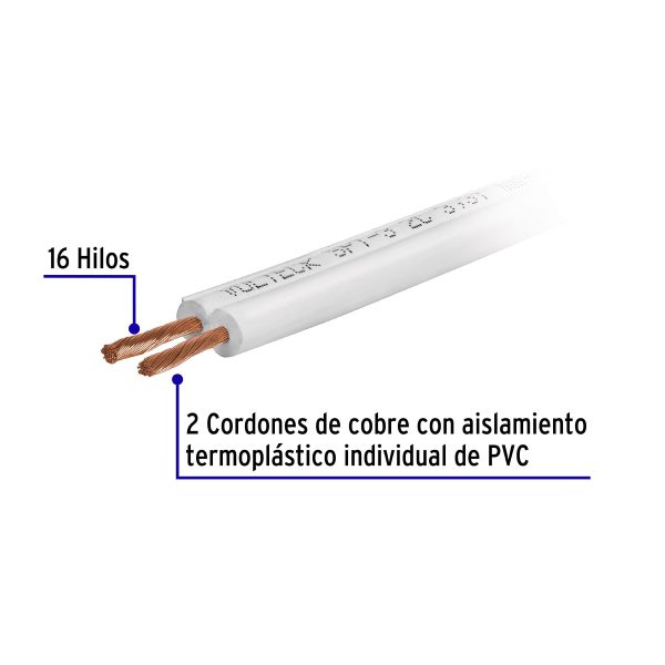 40202 - Carrete con 20 m cordón dúplex flexible SPT 18 AWG, Volteck