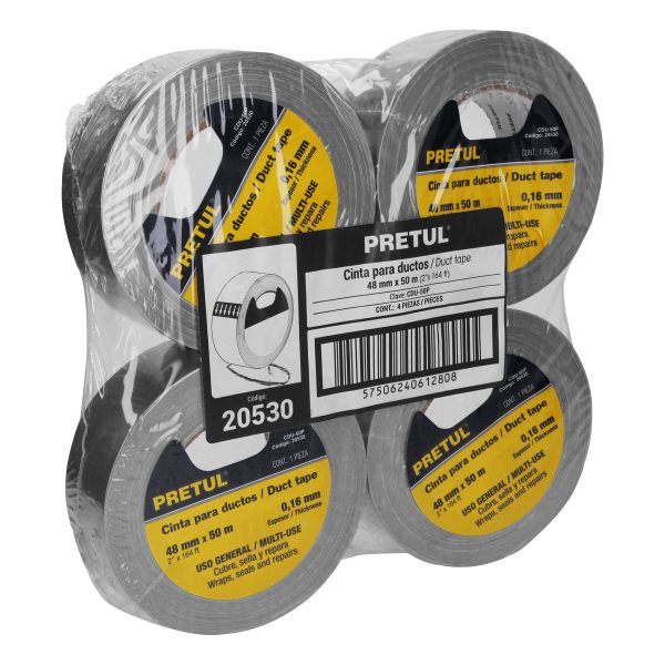 20530 - Cinta para ducto 50m x 48mm, espesor 0.16mm, Pretul