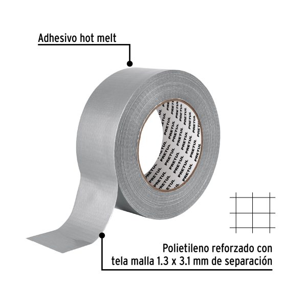 20530 - Cinta para ducto 50m x 48mm, espesor 0.16mm, Pretul