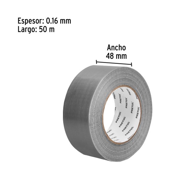 20530 - Cinta para ducto 50m x 48mm, espesor 0.16mm, Pretul