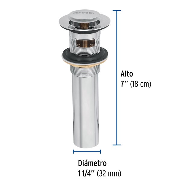 CE-206FC2.jpg 49984 - Contra p/lavabo con rebosadero, sistema push, cromo, 1-1/4'