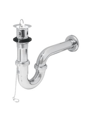 49335 - Céspol 1-1/4' c/contra, tapón y cadena, latón cromo,p/lavabo