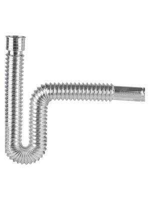 49507 - Céspol flexible, polietileno cromo, para lavabo y fregadero