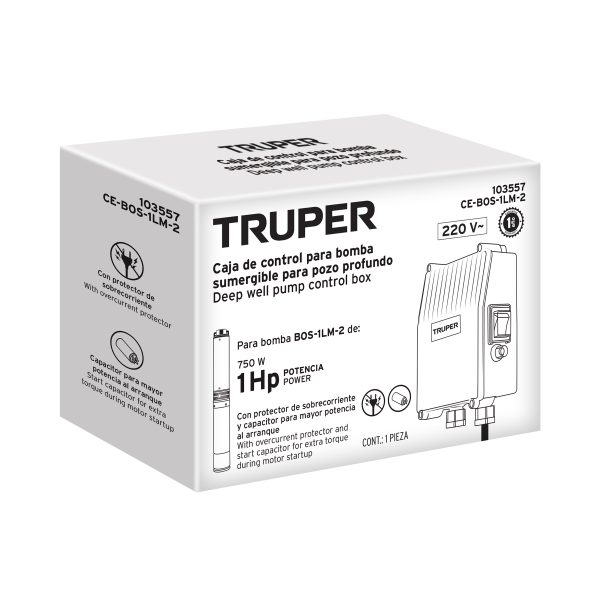 103557 - Caja de control p/bomba pozo profundo 1 HP, 220V, Truper