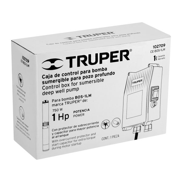 102709 - Caja de control para bomba tipo bala 1 HP, TRUPER