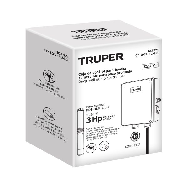103571 - Caja de control p/bomba pozo profundo 3 HP, 220V, Truper
