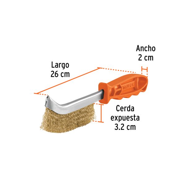 11540 - Cepillo curvo anti-chispa, alambre ondulado, Truper