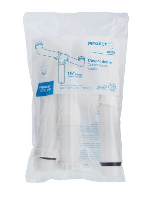 48338 - Céspol doble 1-1/2', s/contra, polipropileno, para fregadero