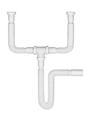 45319 - Céspol flexible doble para fregadero, polipropileno, 1-1/2'