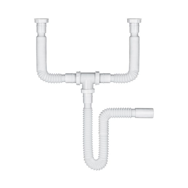 45319 - Céspol flexible doble para fregadero, polipropileno, 1-1/2'