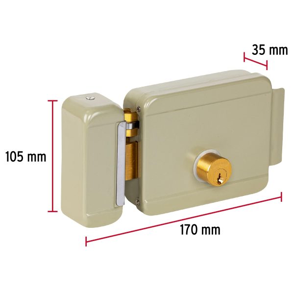 47976 - Cerradura electromecánica sin botón, izquierda, HERMEX