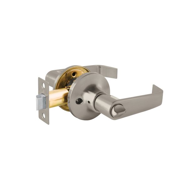 43997 - Cerradura manija, Siena p/recámara, níquel satin, HERMEX