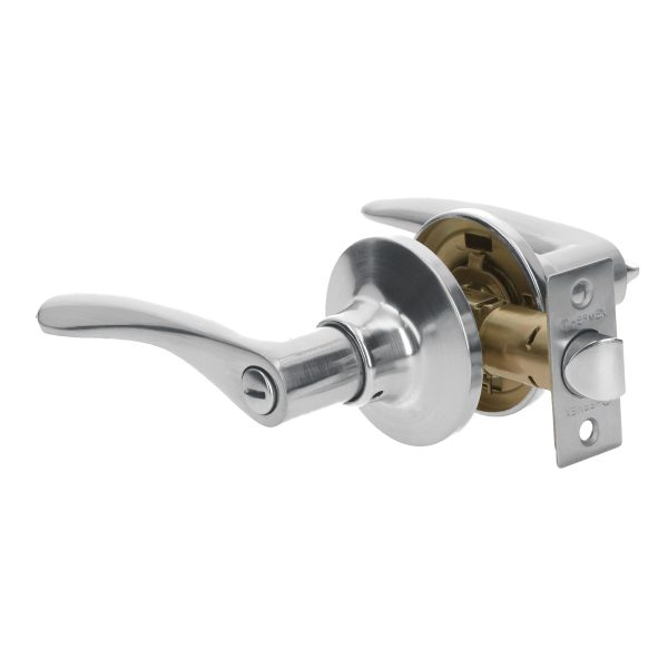 20037 - Cerradura manija 'Milán' baño cromo mate, cilindro metal