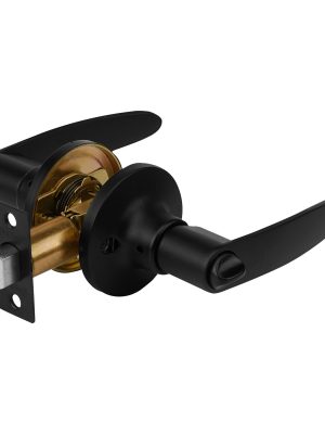 49853 - Cerradura de manija 'Turín' p/baño, negro, cilindro latón