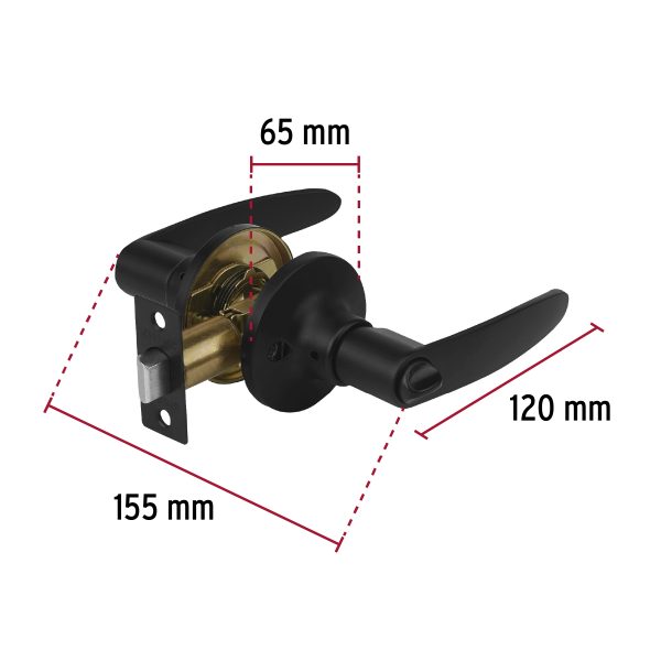 CEMA-6BFC2.jpg 49853 - Cerradura de manija 'Turín' p/baño, negro, cilindro latón