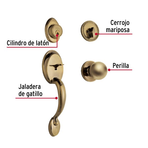 23673 - Jaladera y perilla, Berna llave-mariposa, LA, BASIC