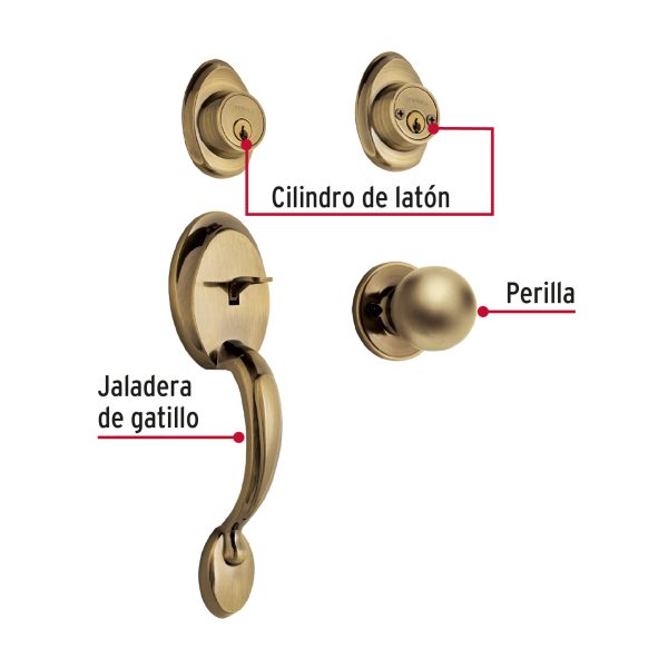 23672 - Jaladera y perilla, Berna llave-llave, LA, BASIC