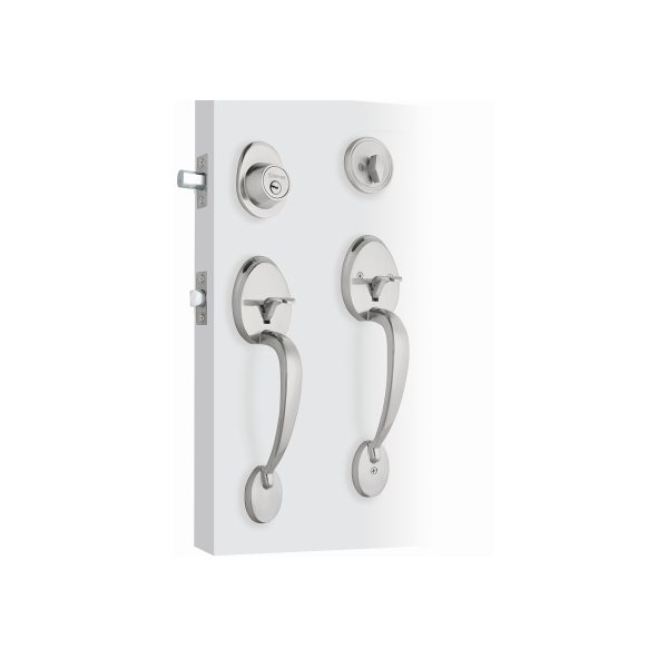 43028 - Doble jaladera y perilla, lugo mariposa, cromo mate, HERMEX