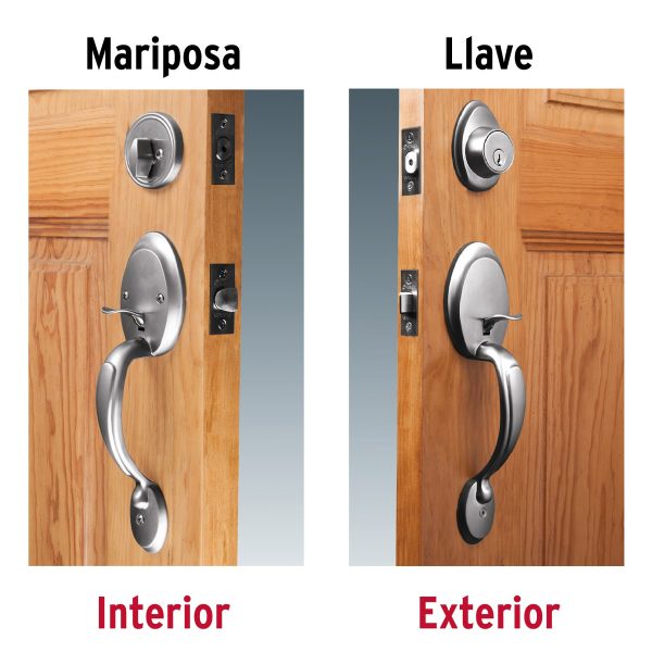 23678 - Doble jaladera y perilla, Berna mariposa, cromo mate, BASIC