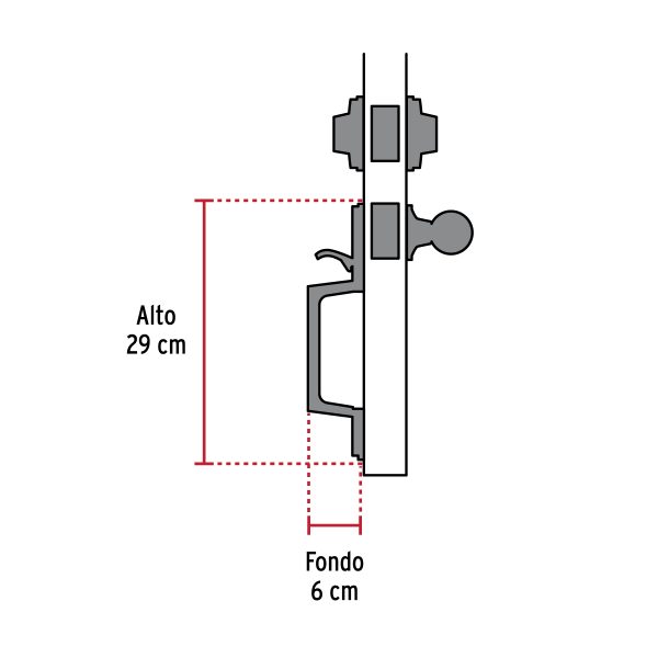 44051 - Jaladera y perilla, Porto llave-mariposa, níquel satín