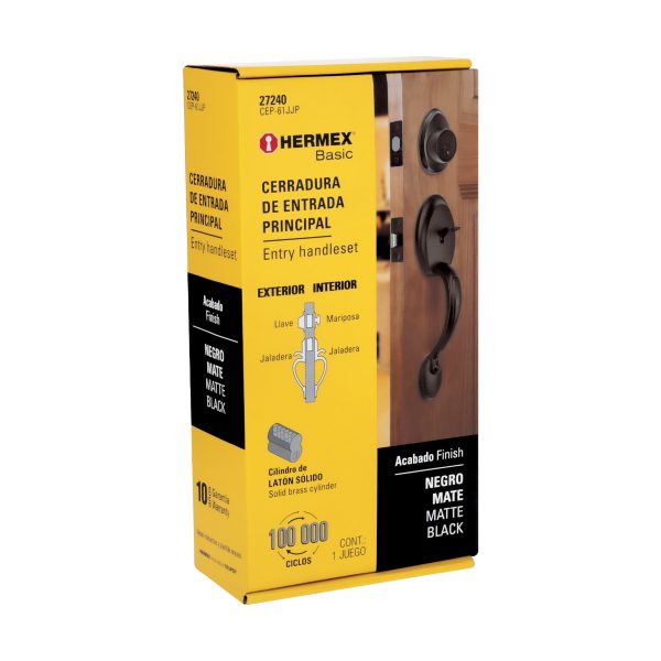 27240 - Doble jaladera y perilla, Berna mariposa, negro, BASIC