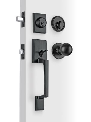 45229 - Jaladera y perilla, Porto llave-mariposa, negro, HERMEX