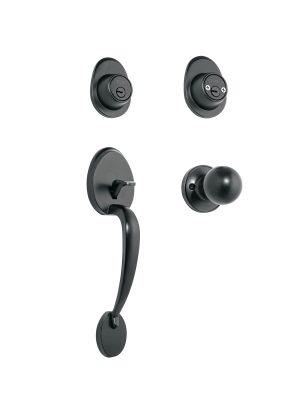 48436 - Jaladera y perilla, Lugo llave-llave, negro, HERMEX