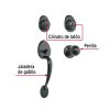 48436 - Jaladera y perilla, Lugo llave-llave, negro, HERMEX