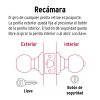 44064 - Cerradura tipo esfera para recámara, níquel satín, Hermex
