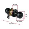 47911 - Cerradura pomo, negro, esfera, baño, HERMEX