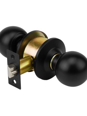 47909 - Cerradura pomo, negro, esfera, entrada, HERMEX