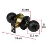 47910 - Cerradura pomo, negro, esfera, recámara, HERMEX