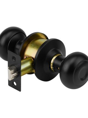 47912 - Cerradura pomo, negro, oval, entrada, HERMEX