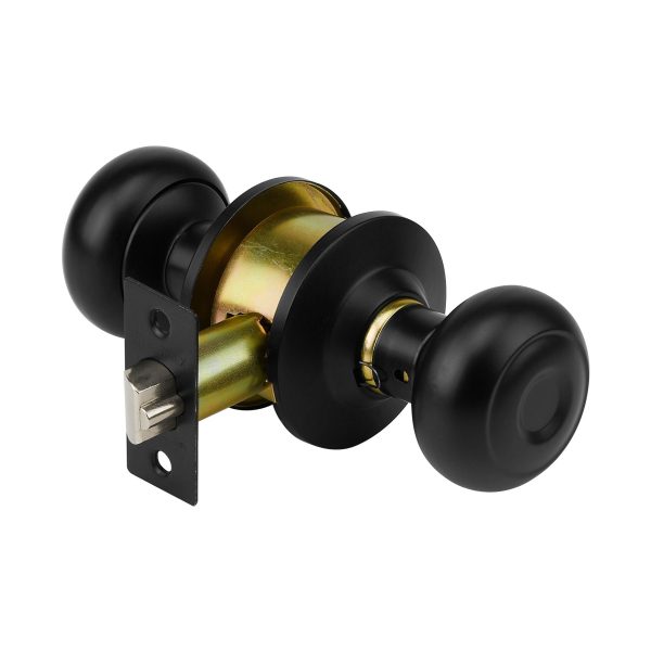 47912 - Cerradura pomo, negro, oval, entrada, HERMEX