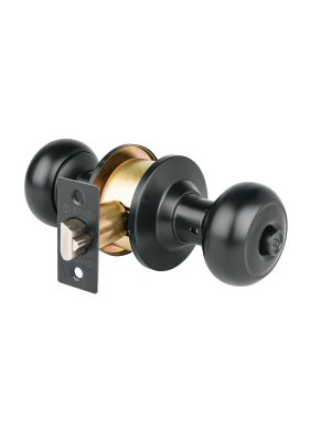 47913 - Cerradura pomo, negro, oval, recámara, HERMEX