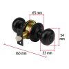 47913 - Cerradura pomo, negro, oval, recámara, HERMEX