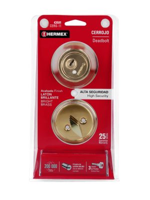 43591 - Cerrojo llave-mariposa latón brillante, llave de puntos