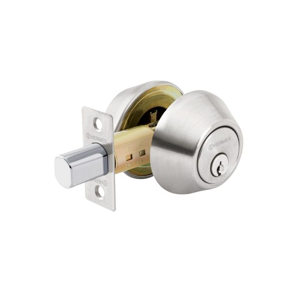 23611 - Cerrojo llave-llave cromo mate, llave tradicional, HERMEX