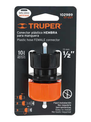 102989 - Conector 1/2' hembra de ABS con tuerca de ajuste manual