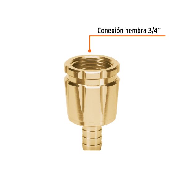 101165 - Conector 3/4' hembra robusto de aluminio, Truper